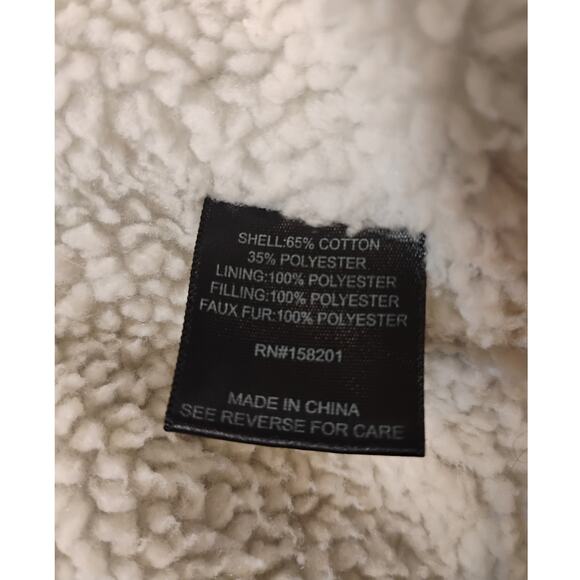 Forever 21 Denim Jacket Faux Fur Women Size Medium Color Blue - Picture 5 of 5